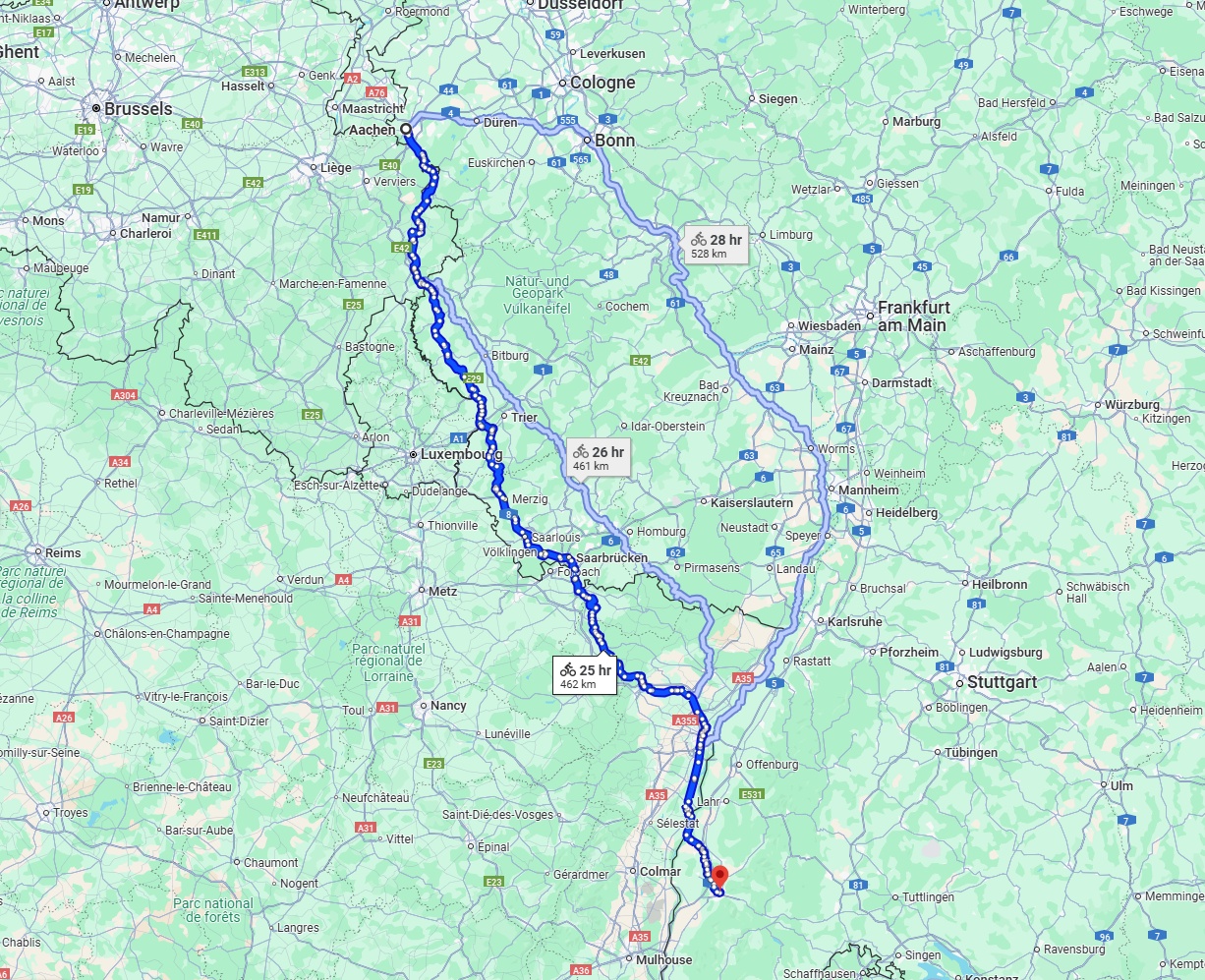 Anreise von Aachen Zu Freiburg im Breisgau Über 