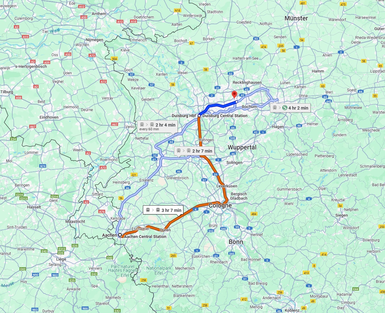 Anreise von Aachen Zu Gelsenkirchen Über 
