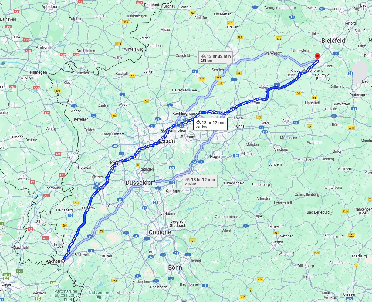 Anreise von Aachen Zu Gütersloh Über 