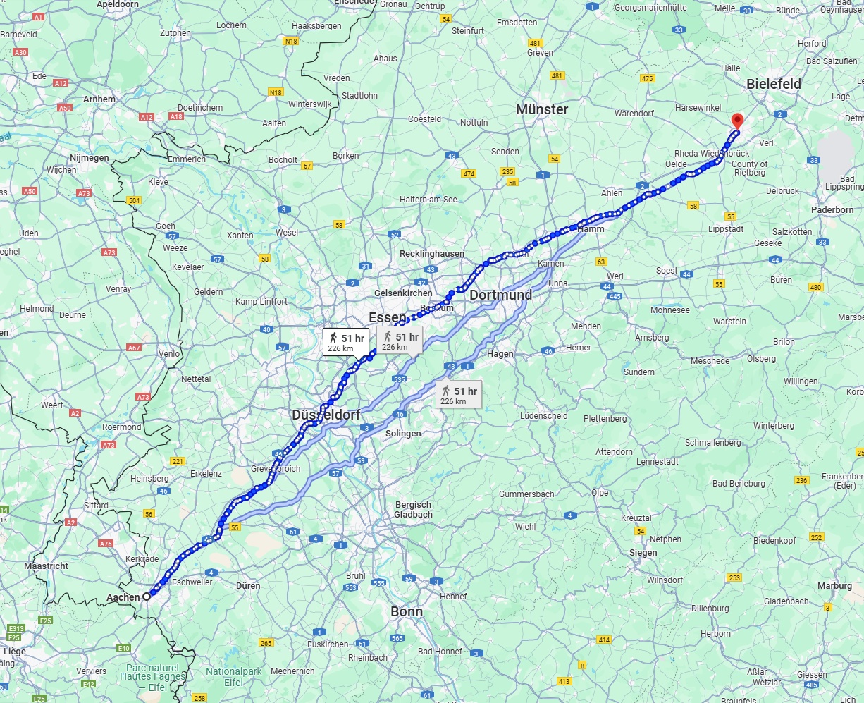 Anreise von Aachen Zu Gütersloh Über 
