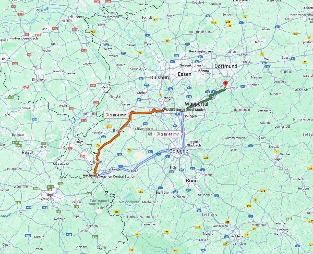 Anreise von Aachen Zu Hagen Über 