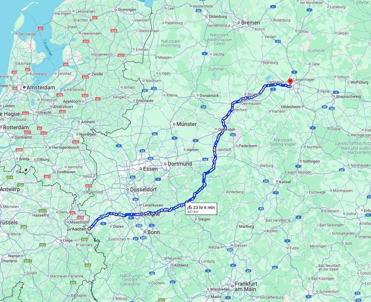 Anreise von Aachen Zu Hannover Über 