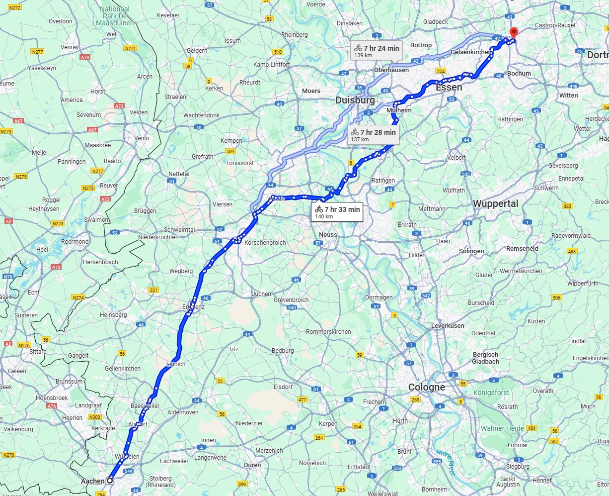 Anreise von Aachen Zu Herne Über 