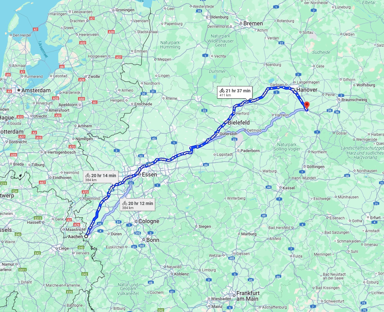 Anreise von Aachen Zu Hildesheim Über 