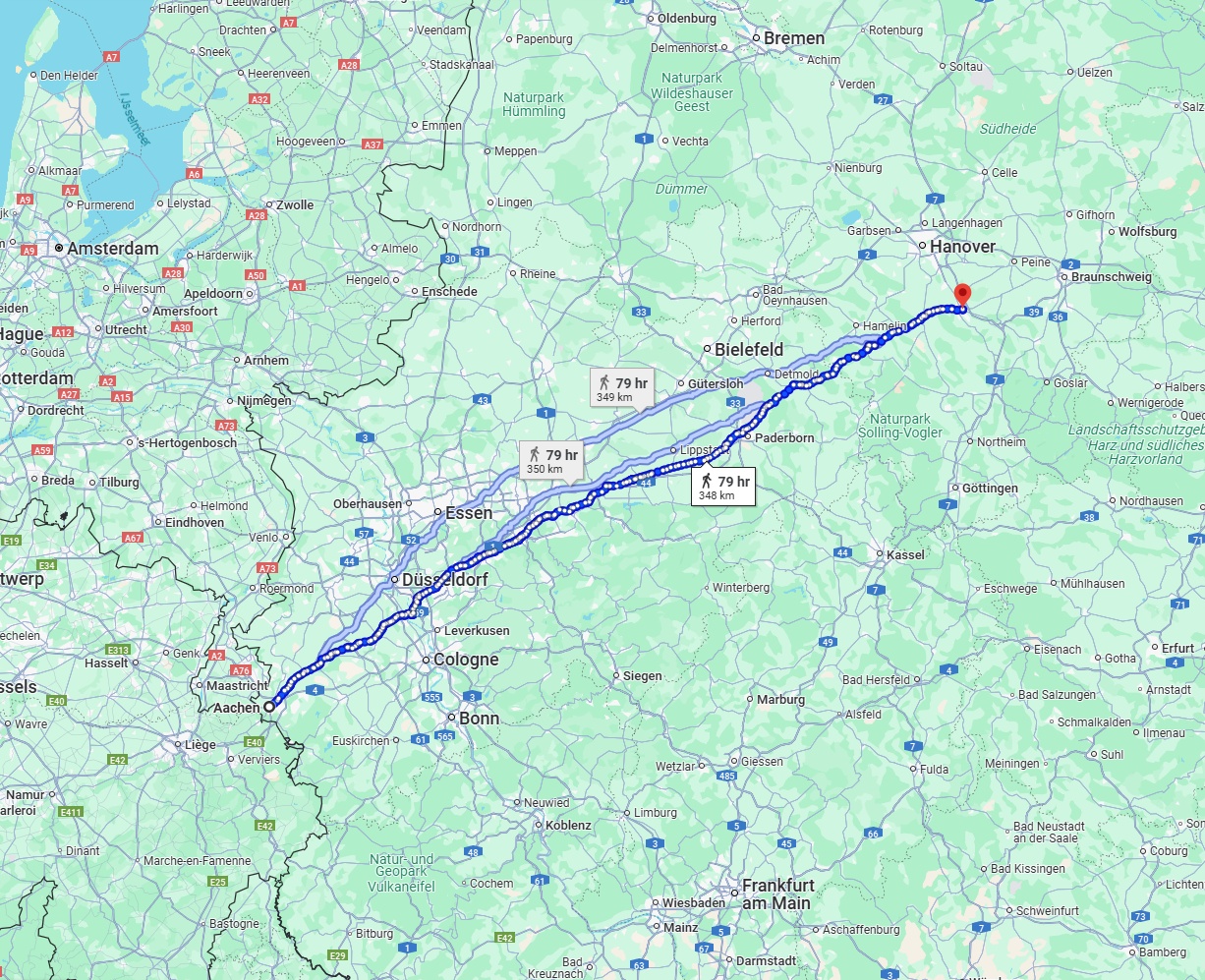 Anreise von Aachen Zu Hildesheim Über 