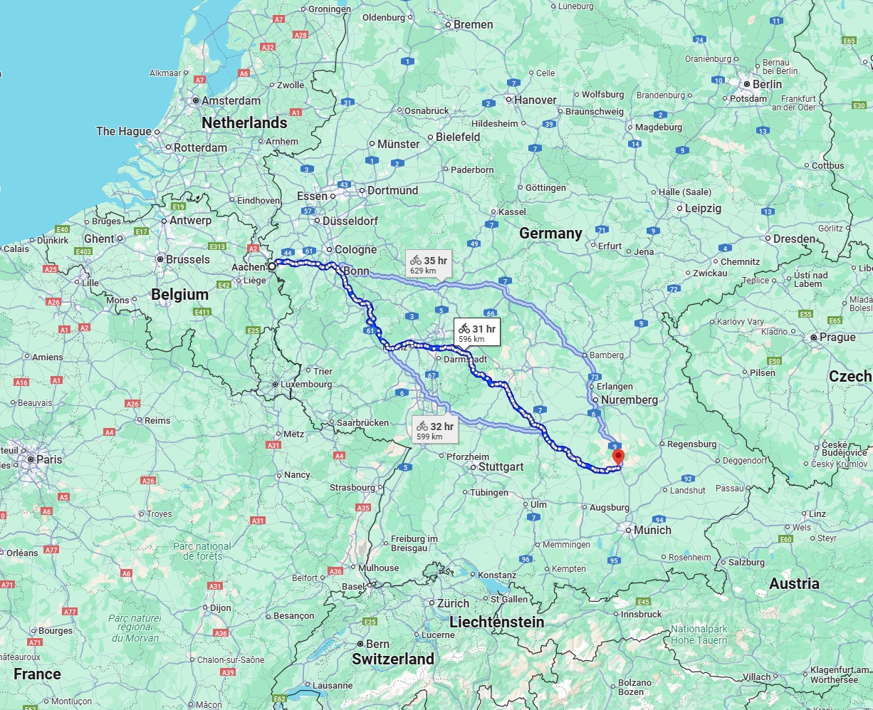 Anreise von Aachen Zu Ingolstadt Über 