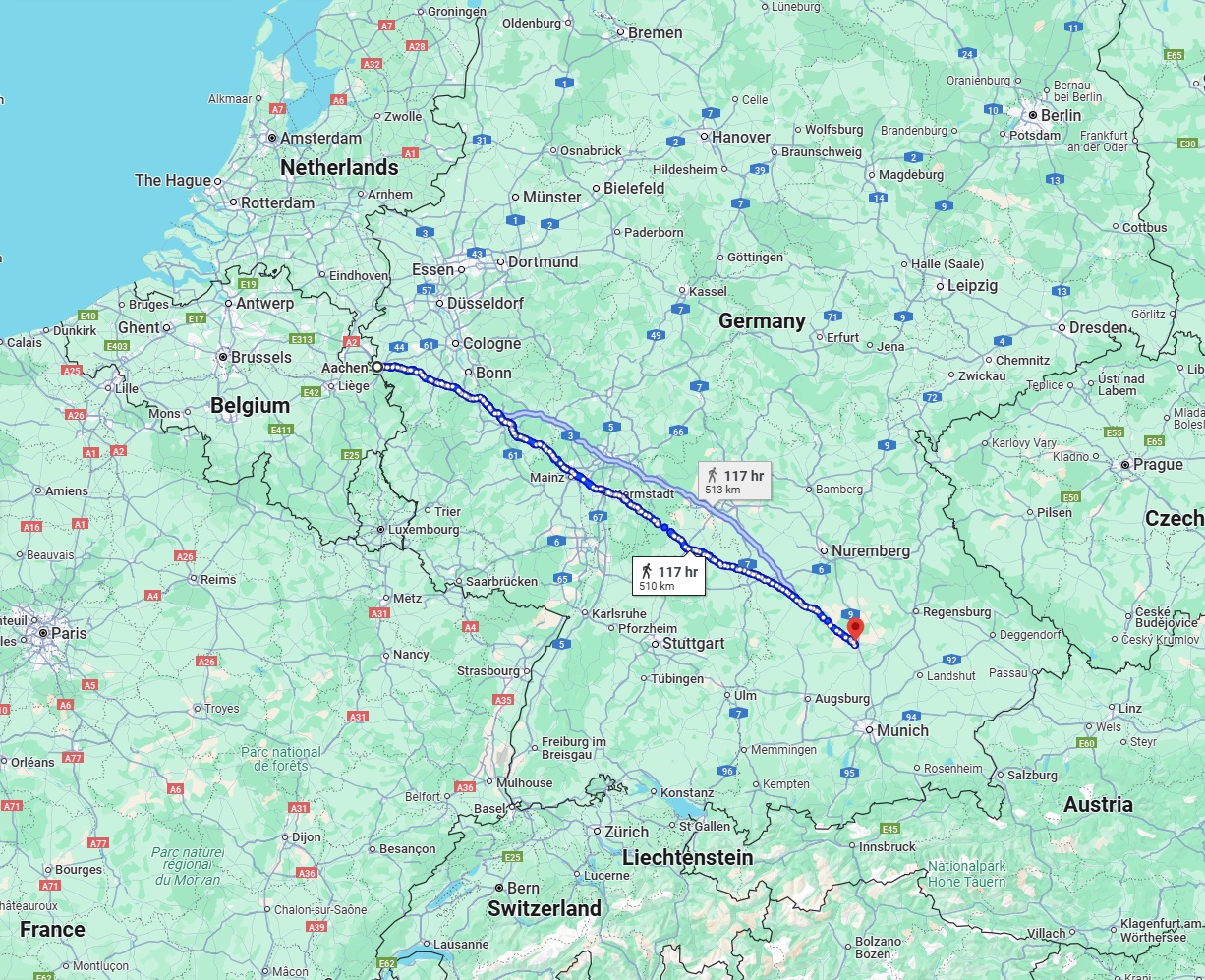 Anreise von Aachen Zu Ingolstadt Über 