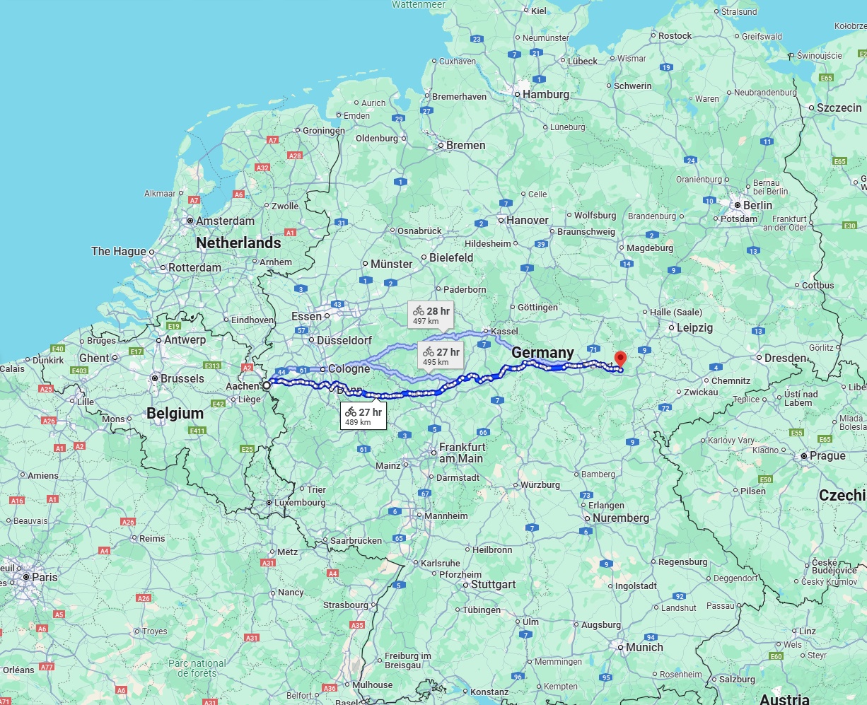 Anreise von Aachen Zu Jena Über 