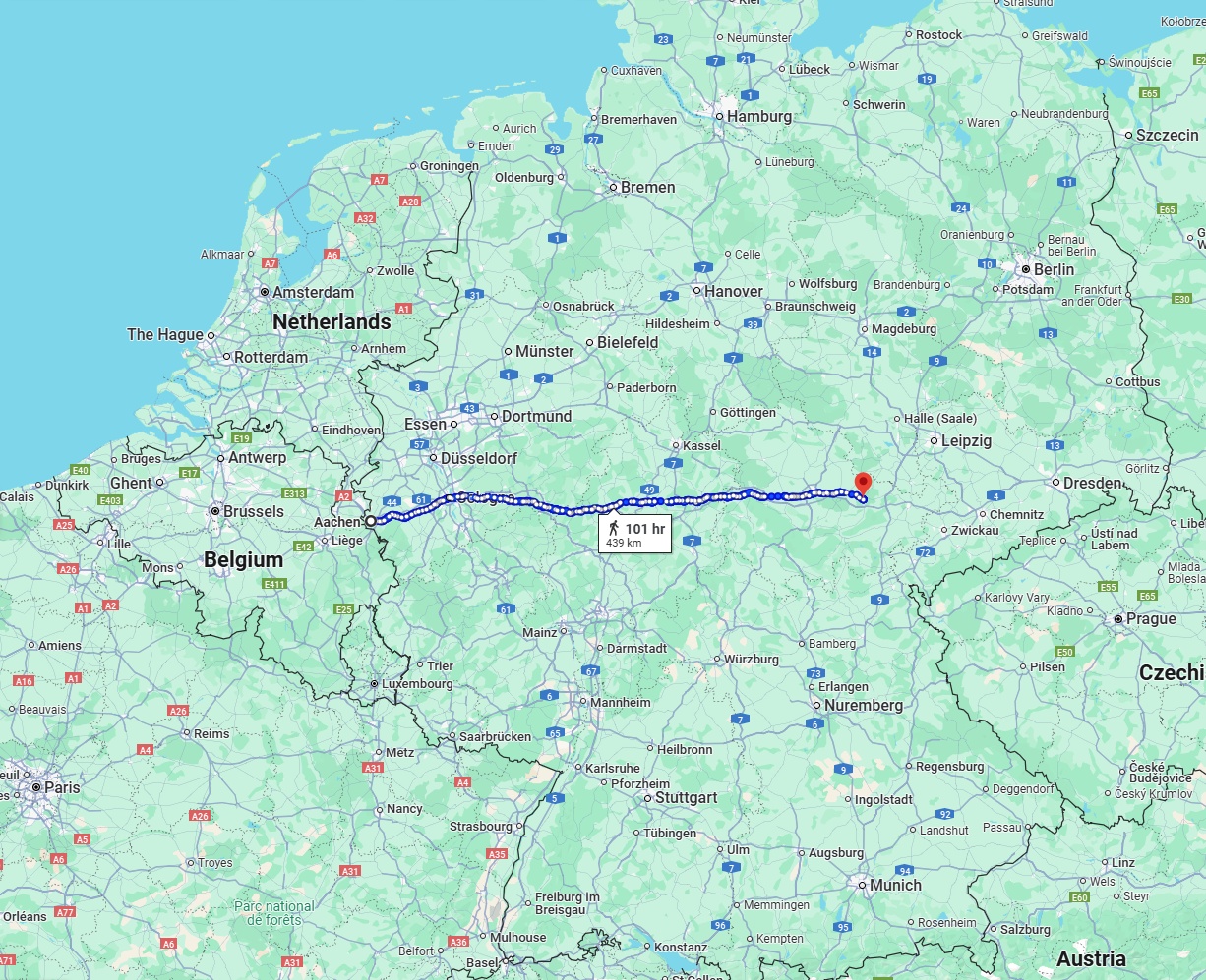 Anreise von Aachen Zu Jena Über 