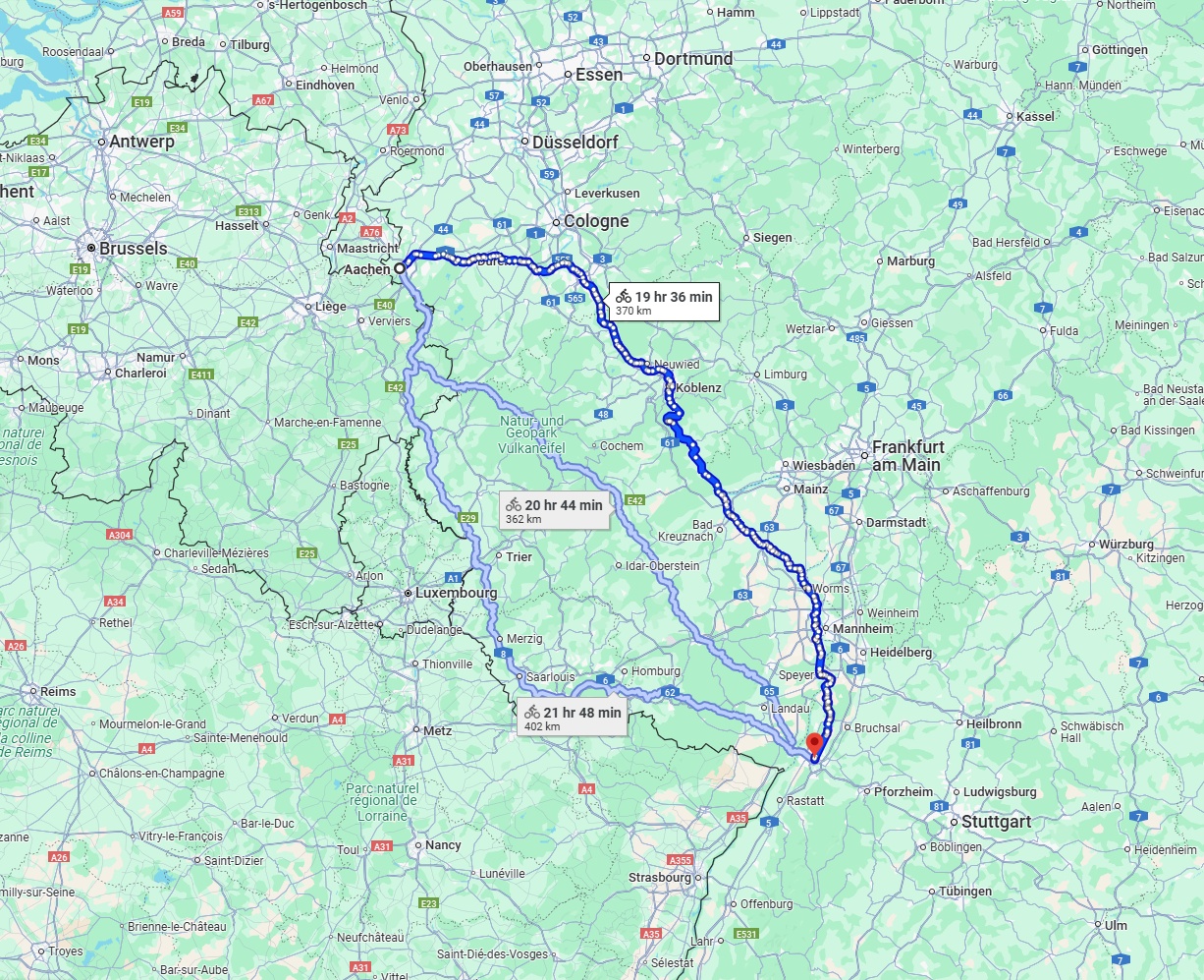 Anreise von Aachen Zu Karlsruhe Über 