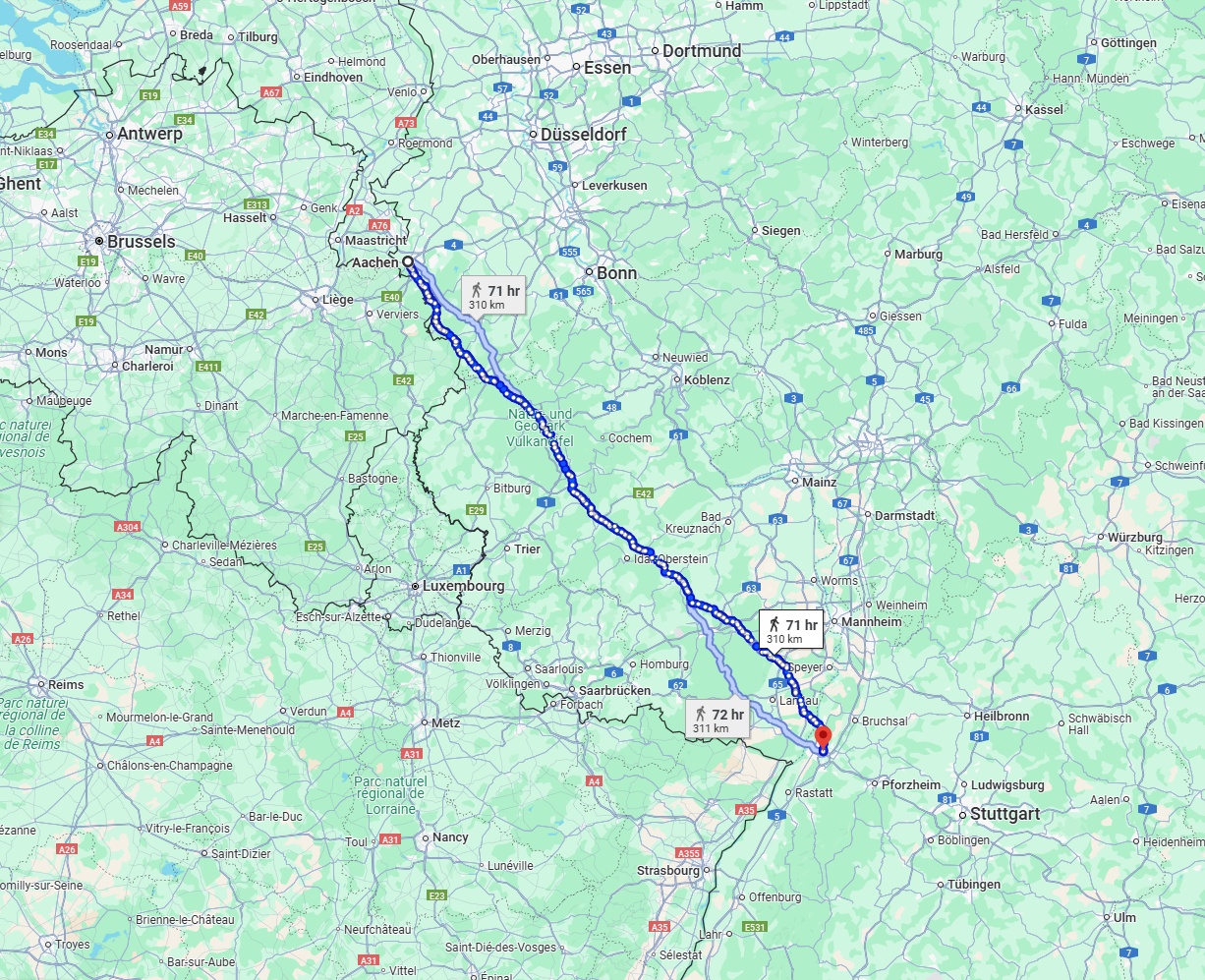 Anreise von Aachen Zu Karlsruhe Über 