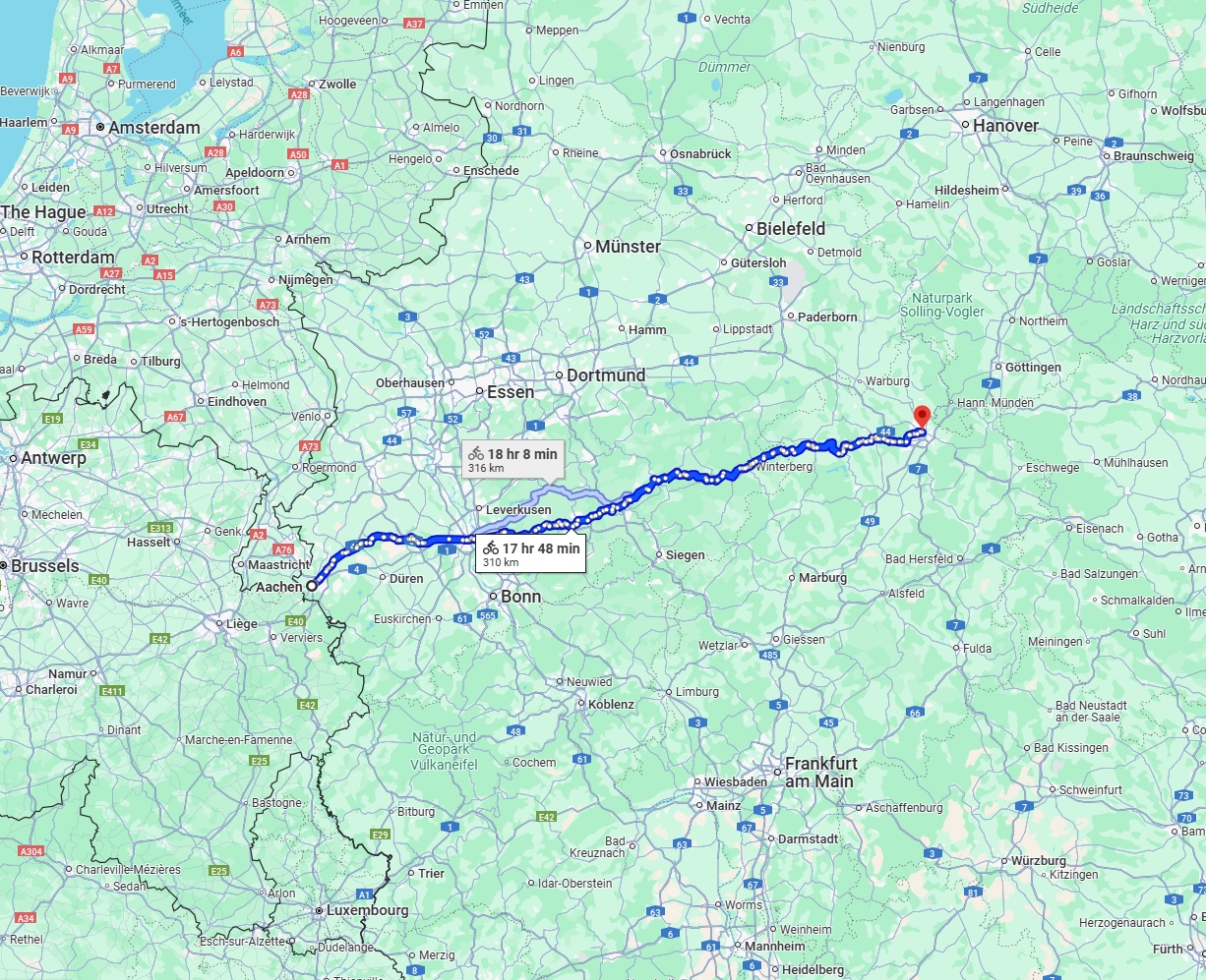 Anreise von Aachen Zu Kassel Über 