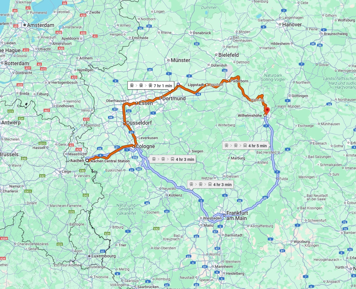 Anreise von Aachen Zu Kassel Über 