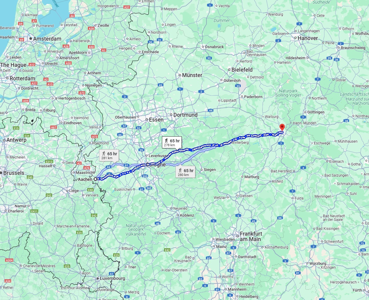 Anreise von Aachen Zu Kassel Über 
