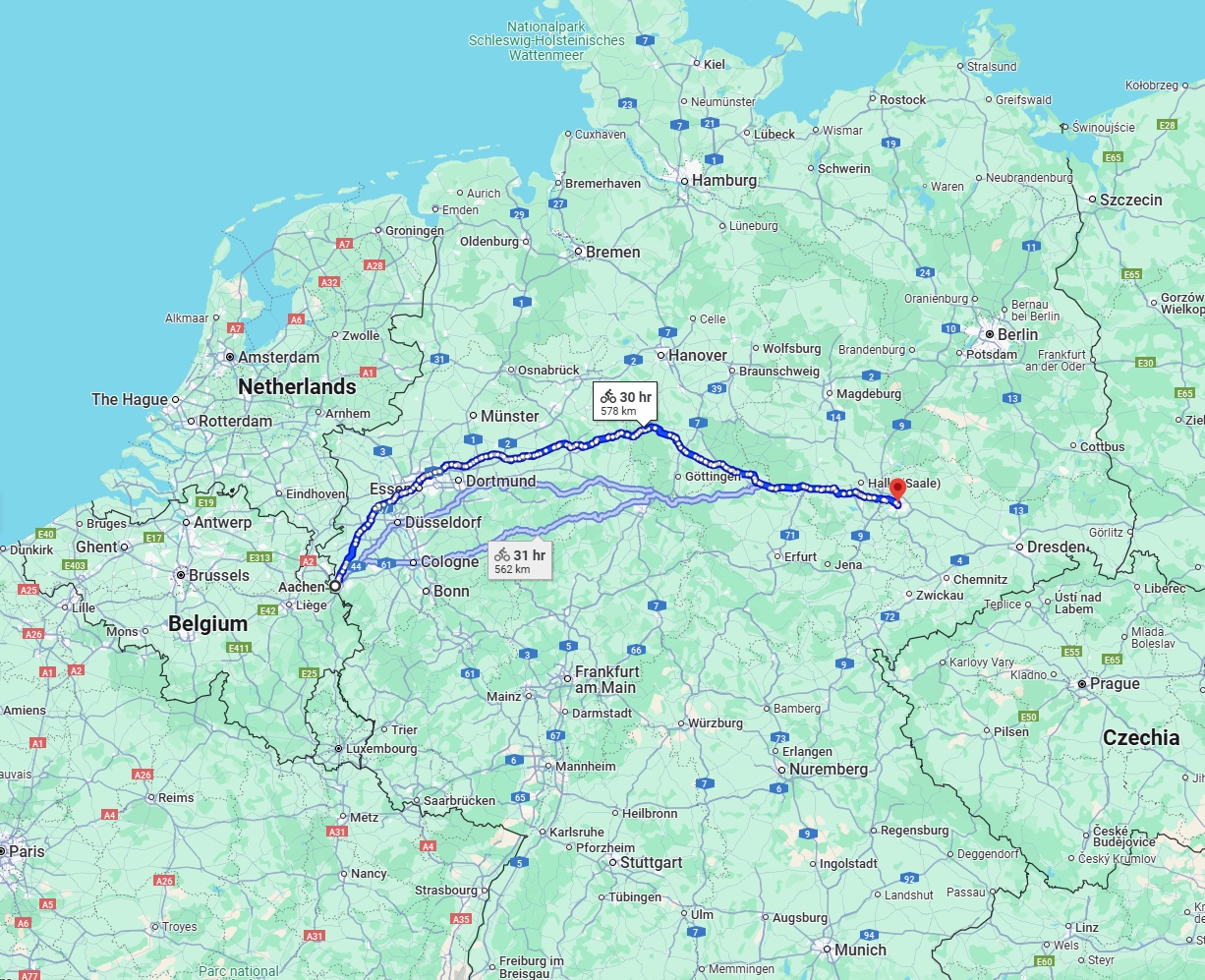 Anreise von Aachen Zu Leipzig Über 