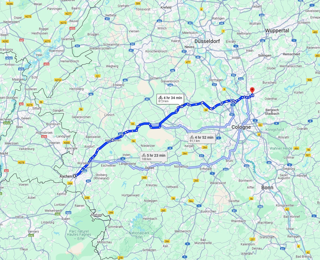 Anreise von Aachen Zu Leverkusen Über 