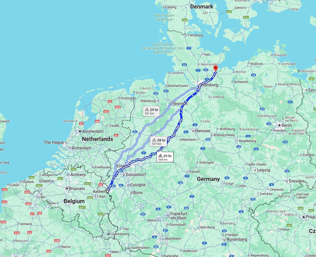 Anreise von Aachen Zu Lübeck Über 