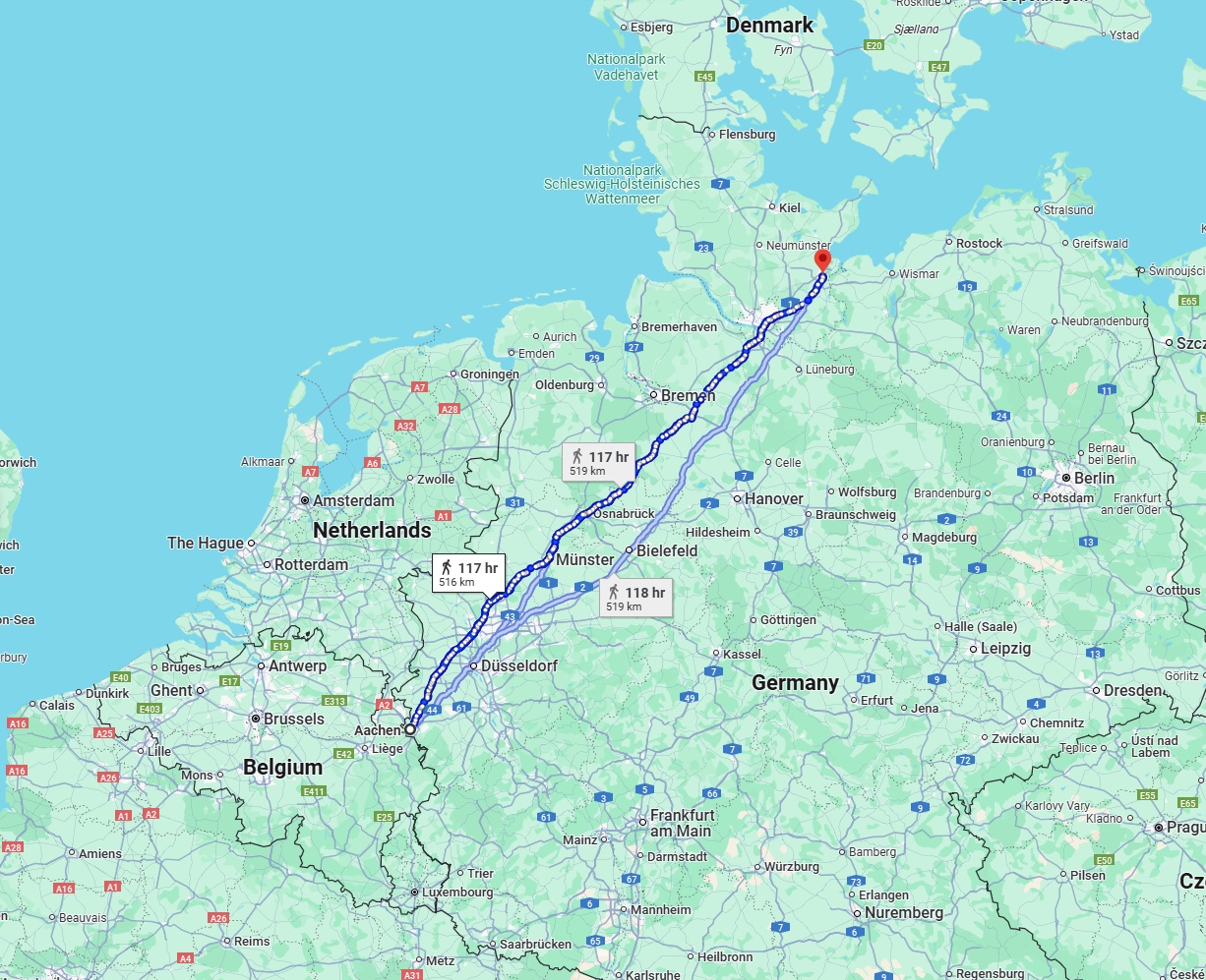 Anreise von Aachen Zu Lübeck Über 