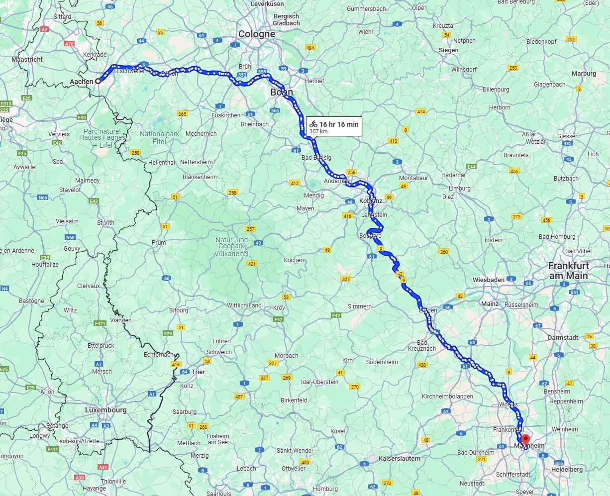 Anreise von Aachen Zu Ludwigshafen am Rhein Über 