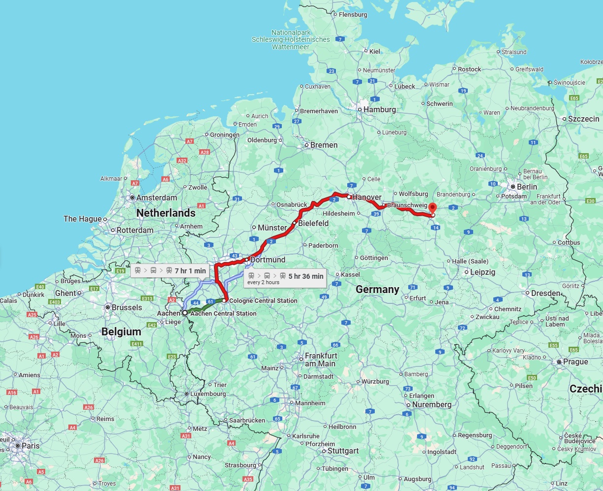 Anreise von Aachen Zu Magdeburg Über 