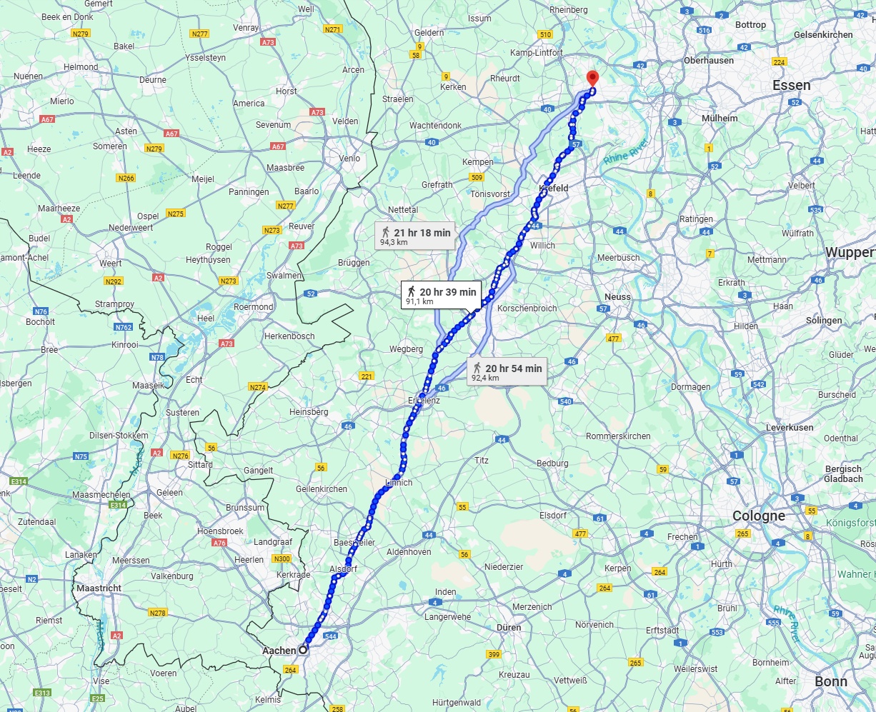 Anreise von Aachen Zu Moers Über 