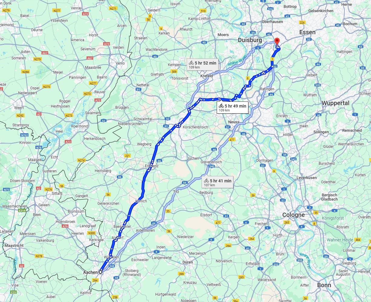 Anreise von Aachen Zu Mülheim an der Ruhr Über 
