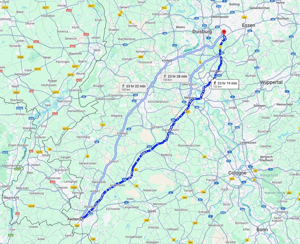Anreise von Aachen Zu Mülheim an der Ruhr Über 