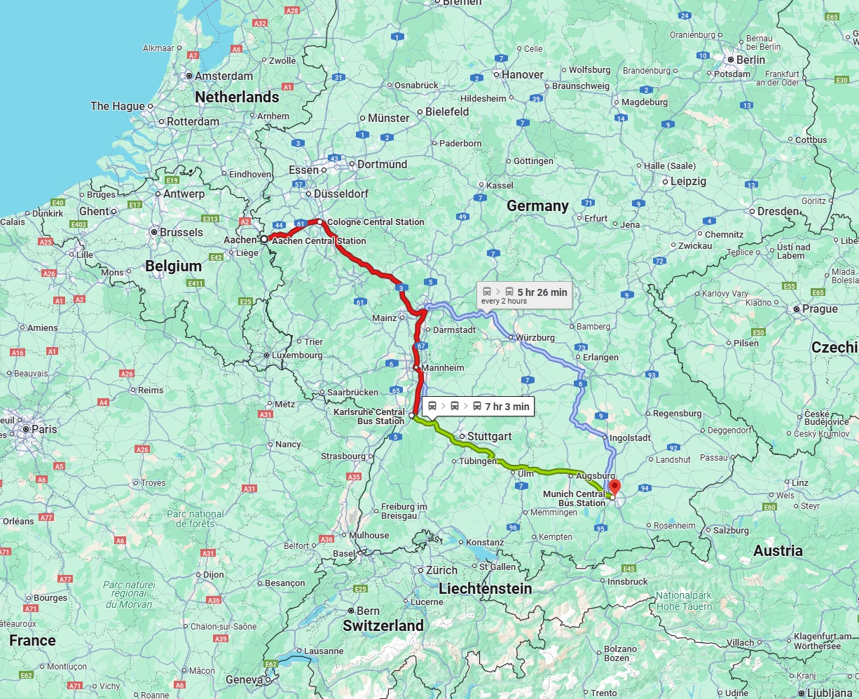 Anreise von Aachen Zu München Über 