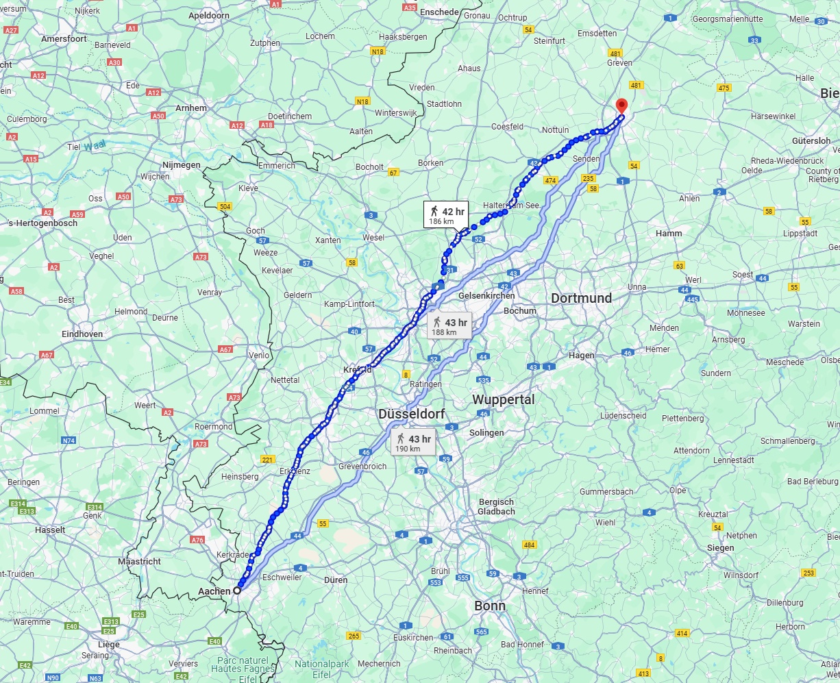 Anreise von Aachen Zu Münster Über 