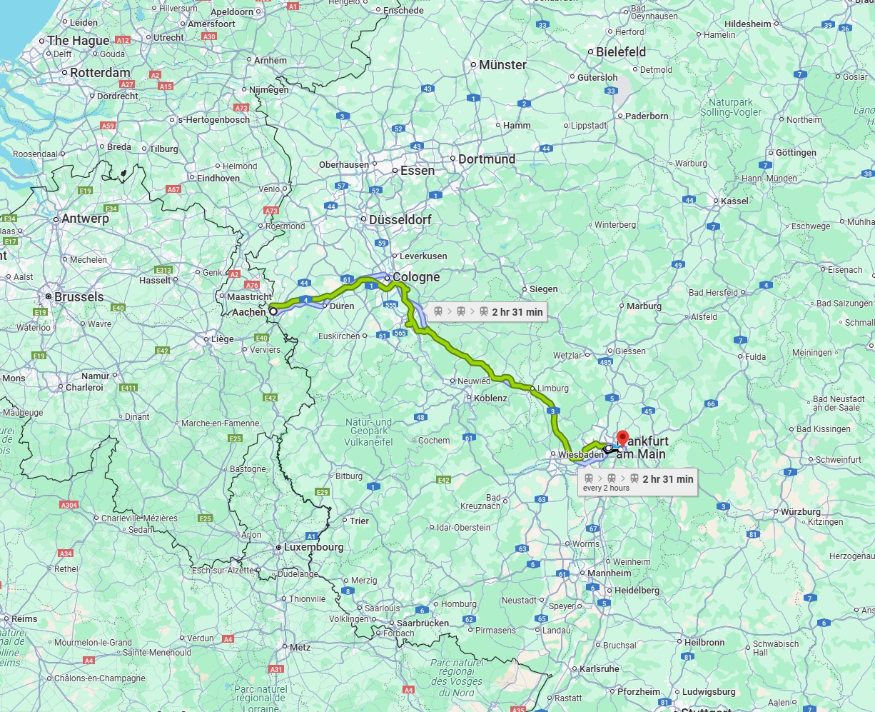 Anreise von Aachen Zu Offenbach am Main Über 