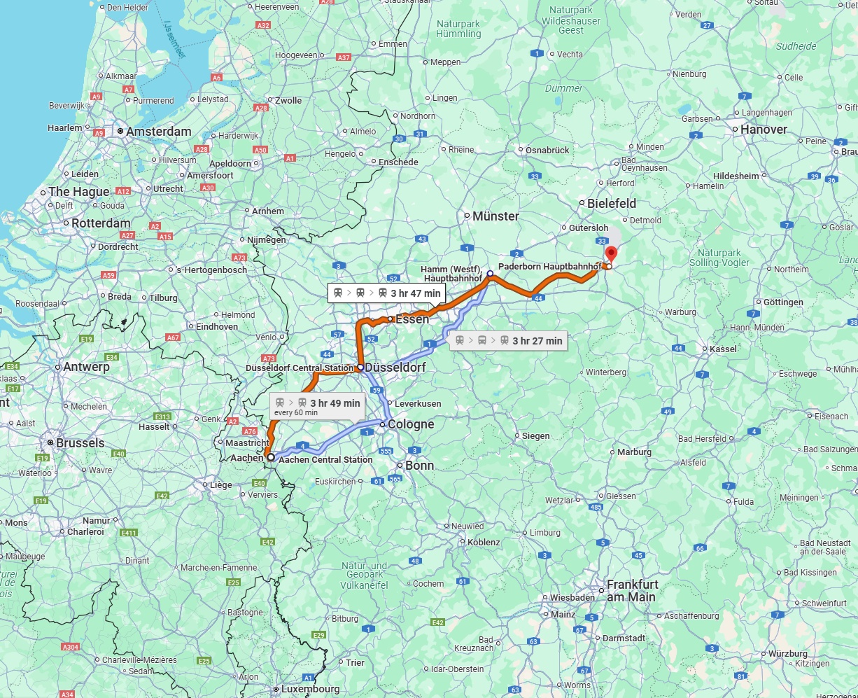 Anreise von Aachen Zu Paderborn Über 