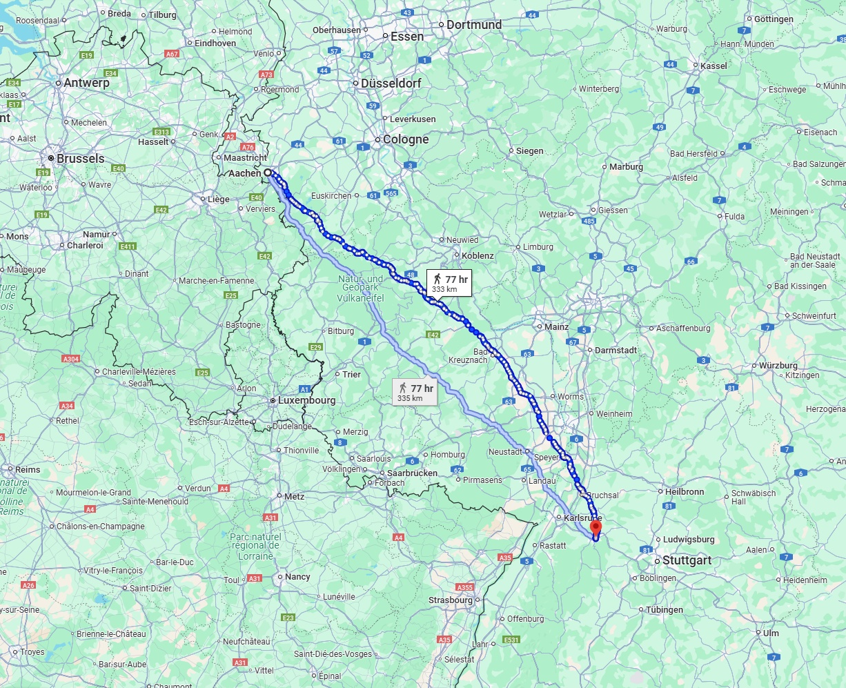 Anreise von Aachen Zu Pforzheim Über 