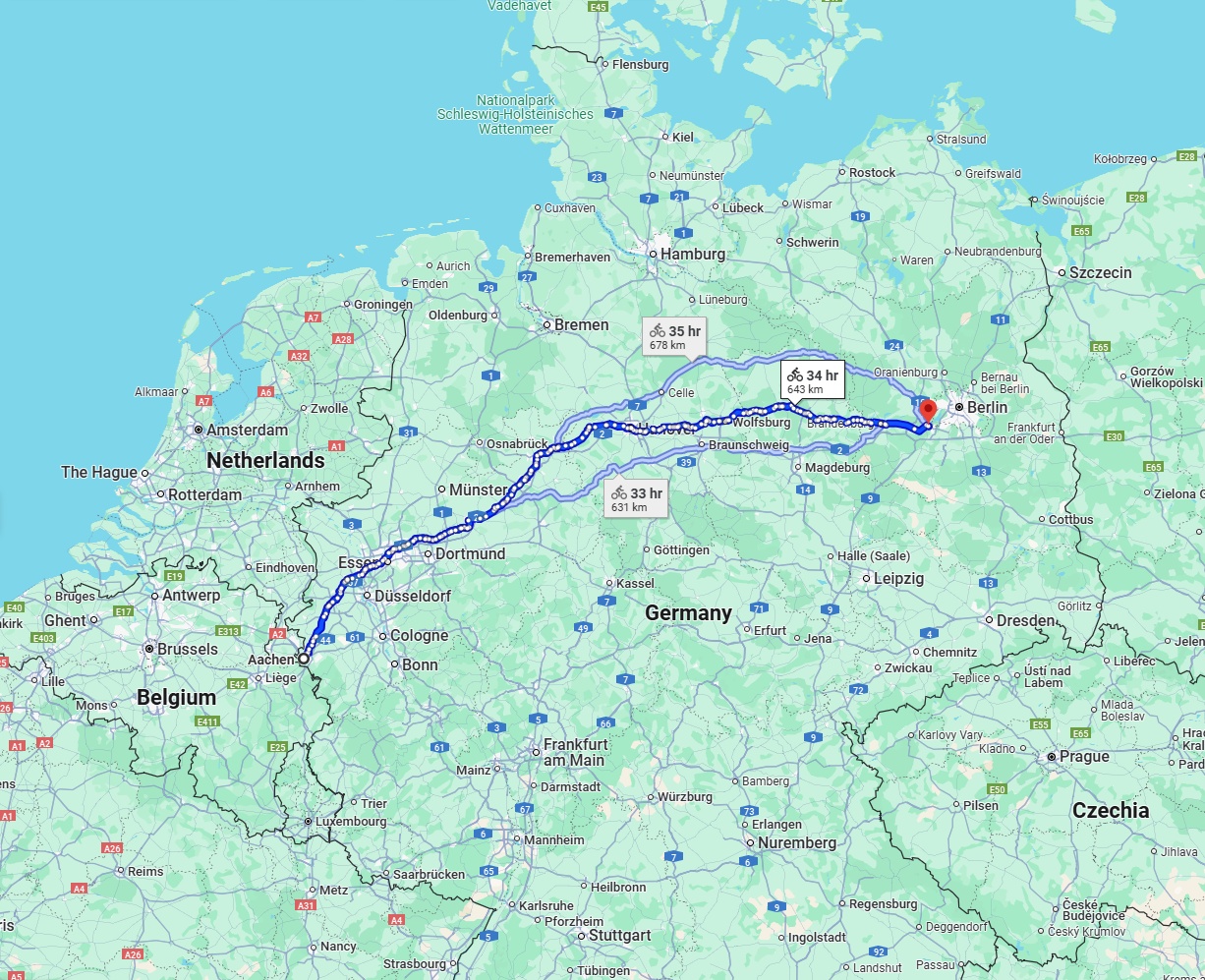 Anreise von Aachen Zu Potsdam Über 