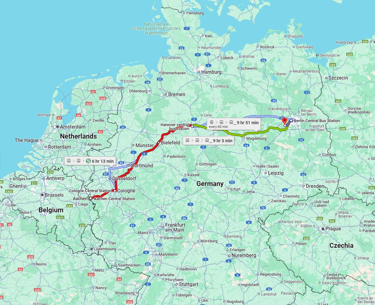 Anreise von Aachen Zu Potsdam Über 