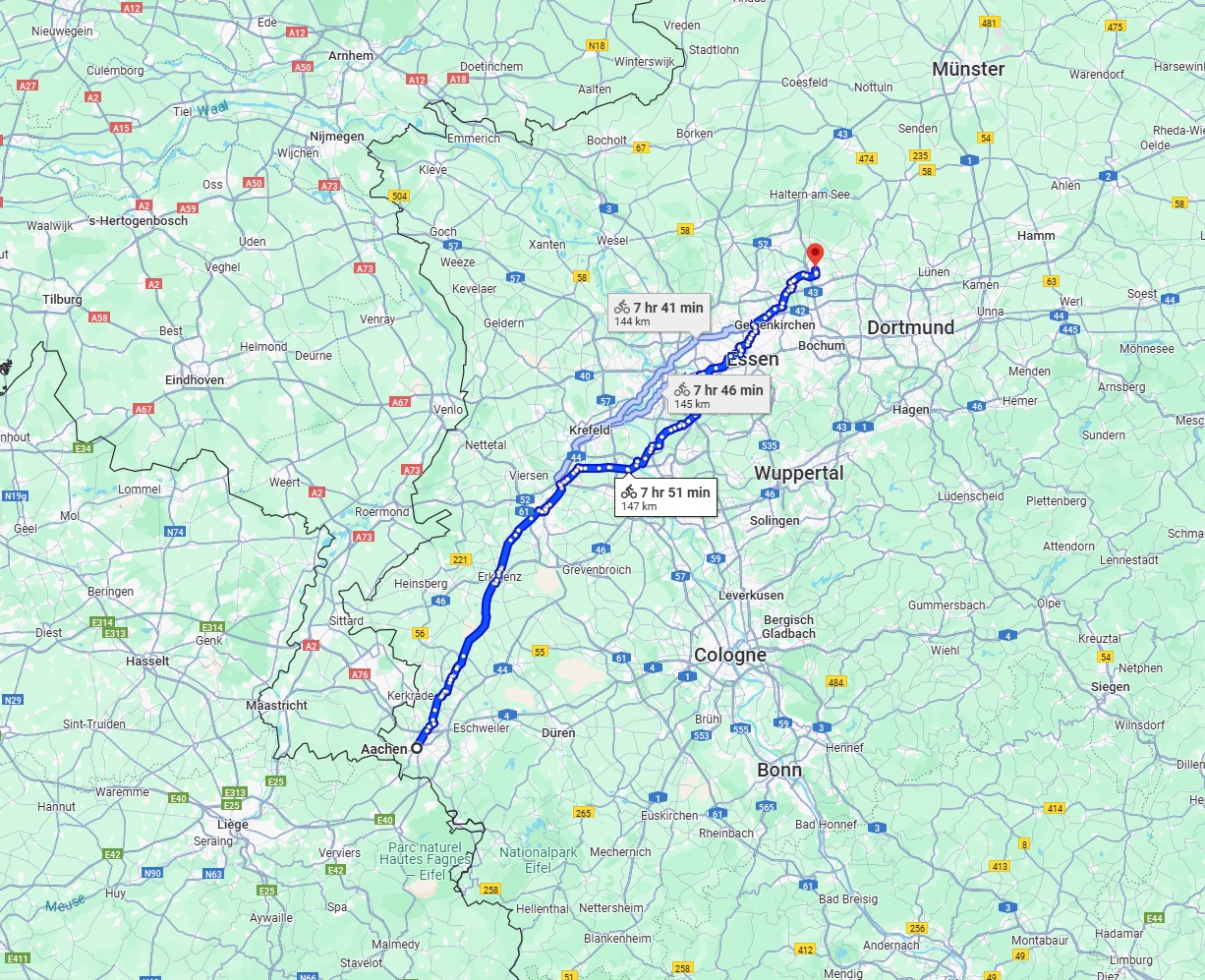 Anreise von Aachen Zu Recklinghausen Über 