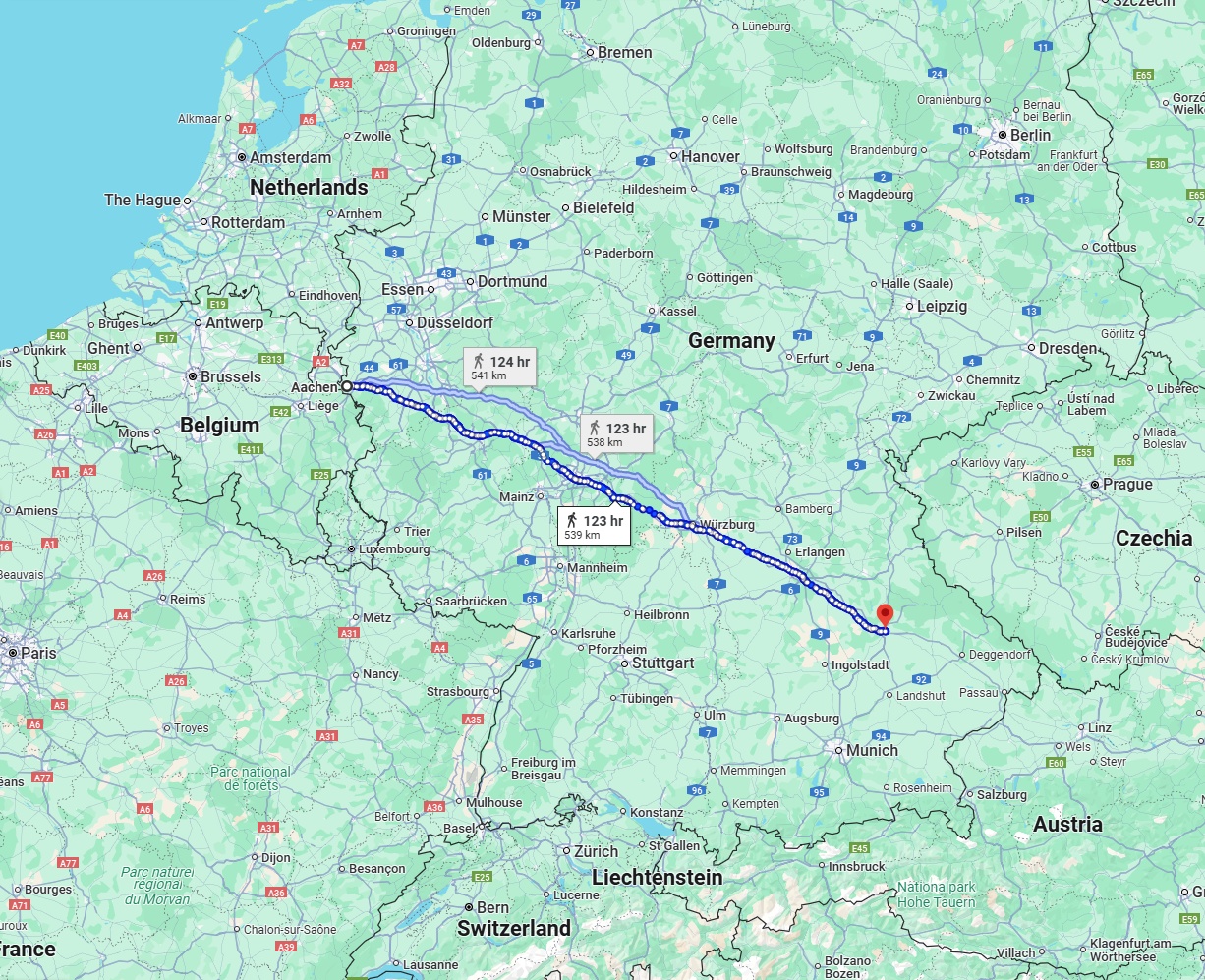 Anreise von Aachen Zu Regensburg Über 