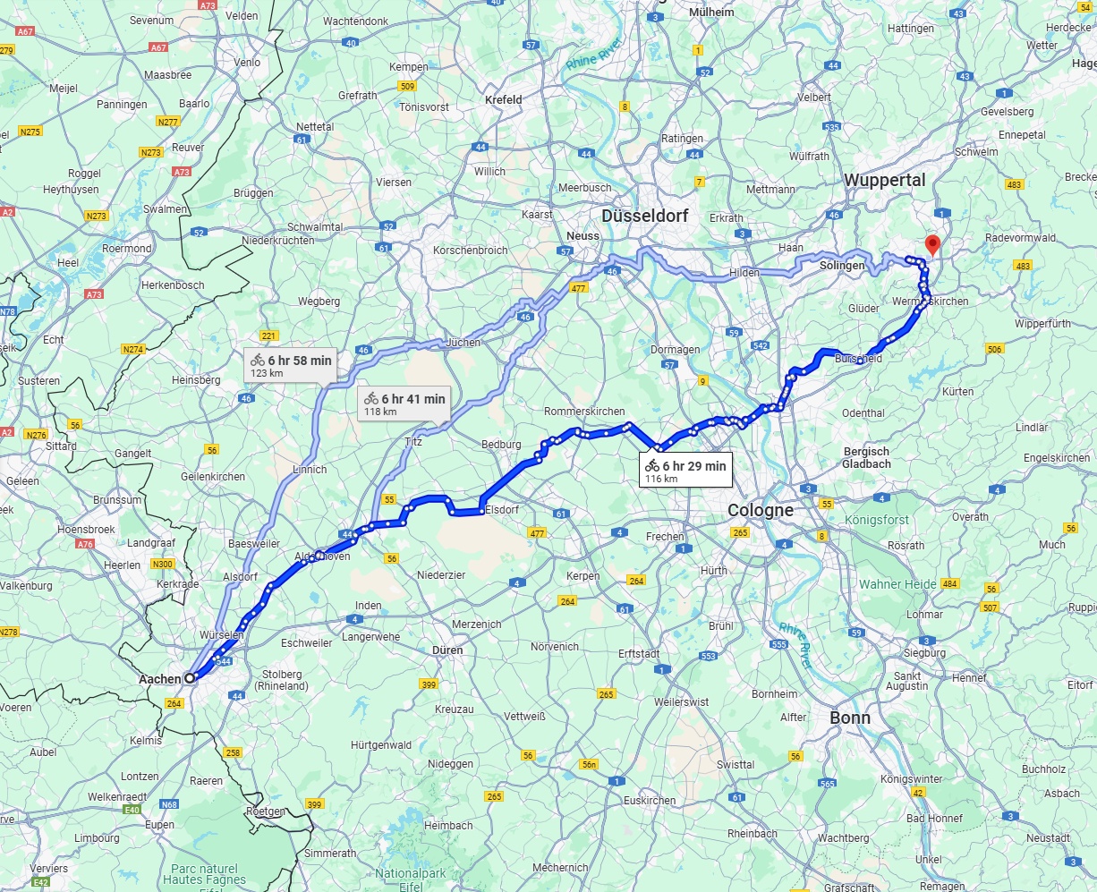 Anreise von Aachen Zu Remscheid Über 