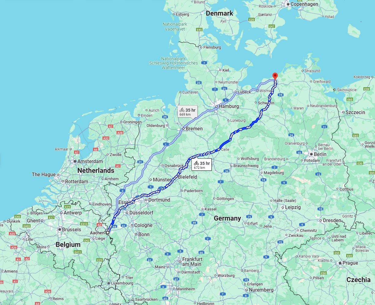 Anreise von Aachen Zu Rostock Über 