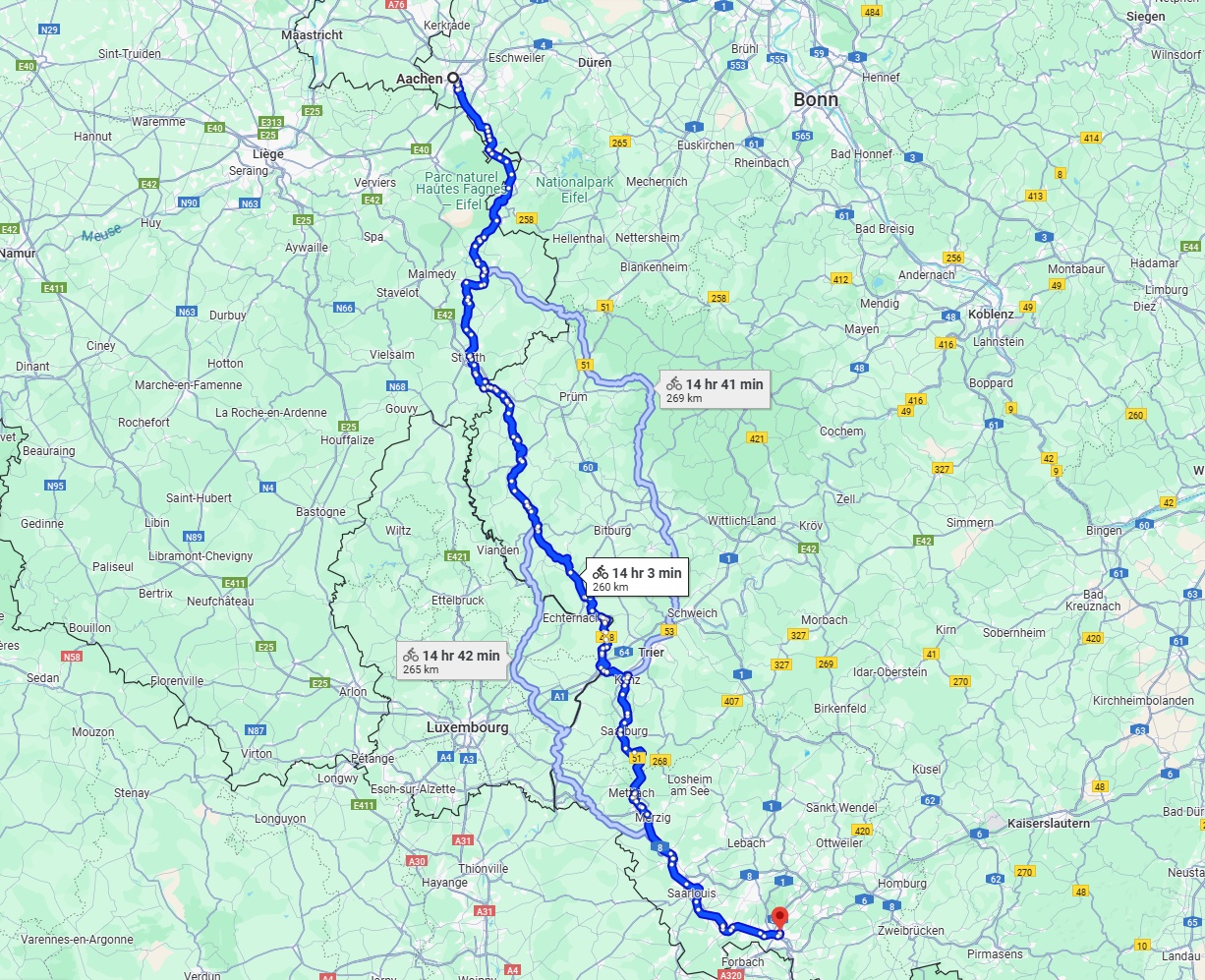 Anreise von Aachen Zu Saarbrücken Über 