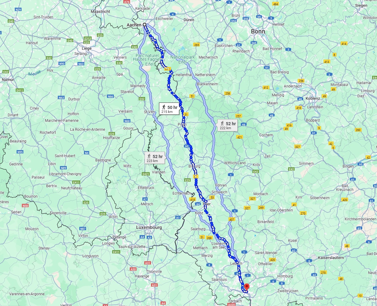 Anreise von Aachen Zu Saarbrücken Über 