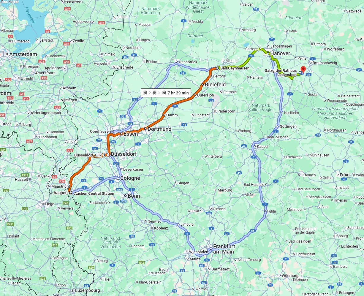 Anreise von Aachen Zu Salzgitter Über 
