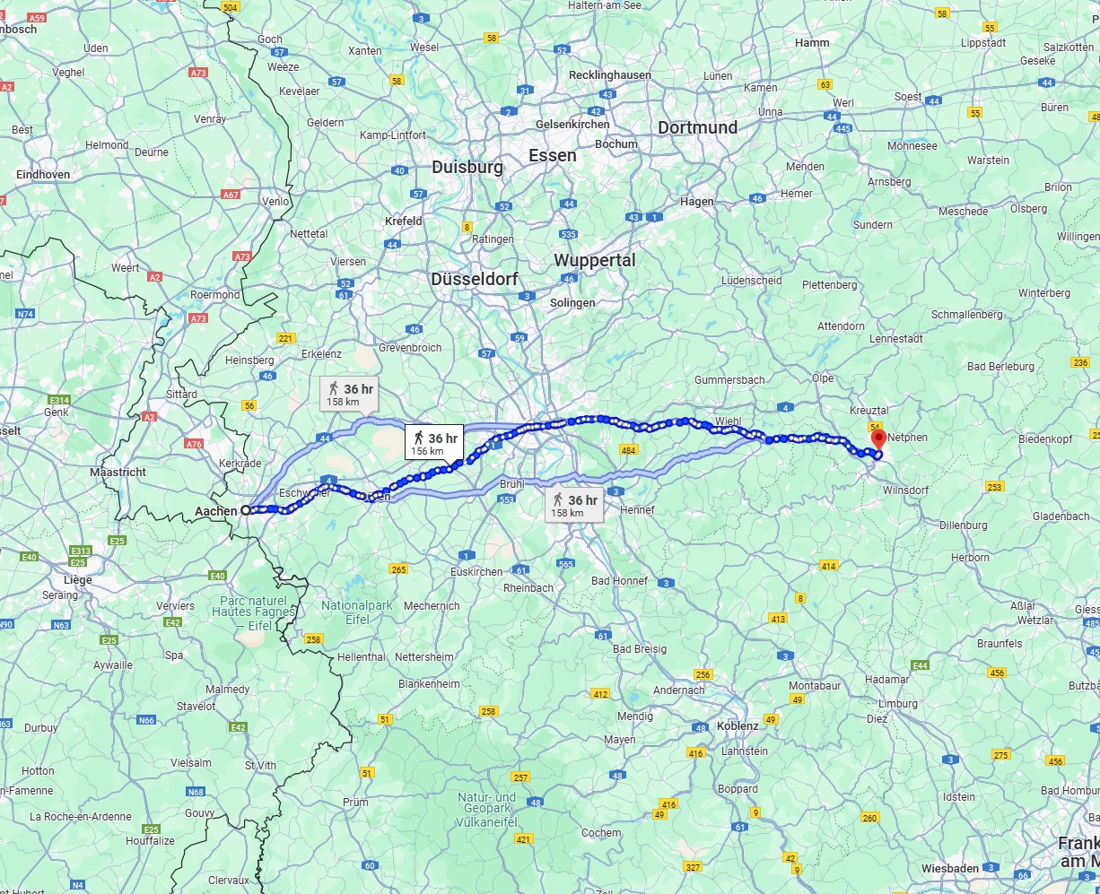 Anreise von Aachen Zu Siegen Über 