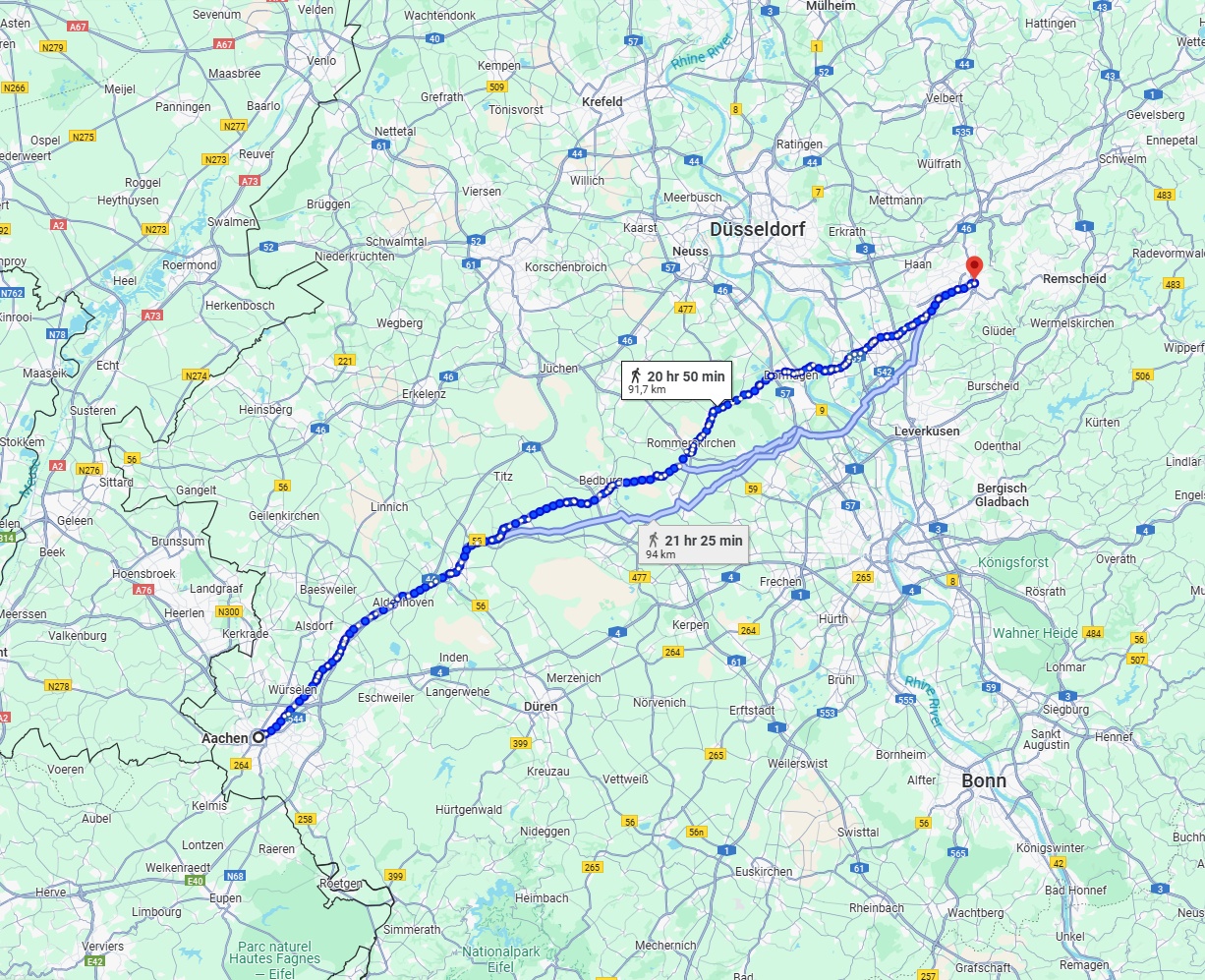 Anreise von Aachen Zu Solingen Über 