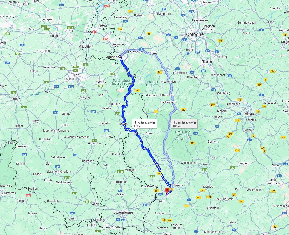 Anreise von Aachen Zu Trier Über 