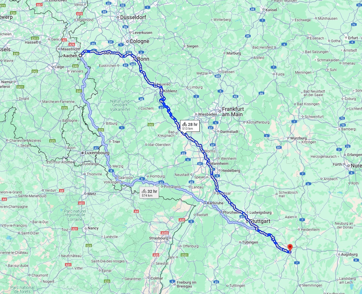 Anreise von Aachen Zu Ulm Über 