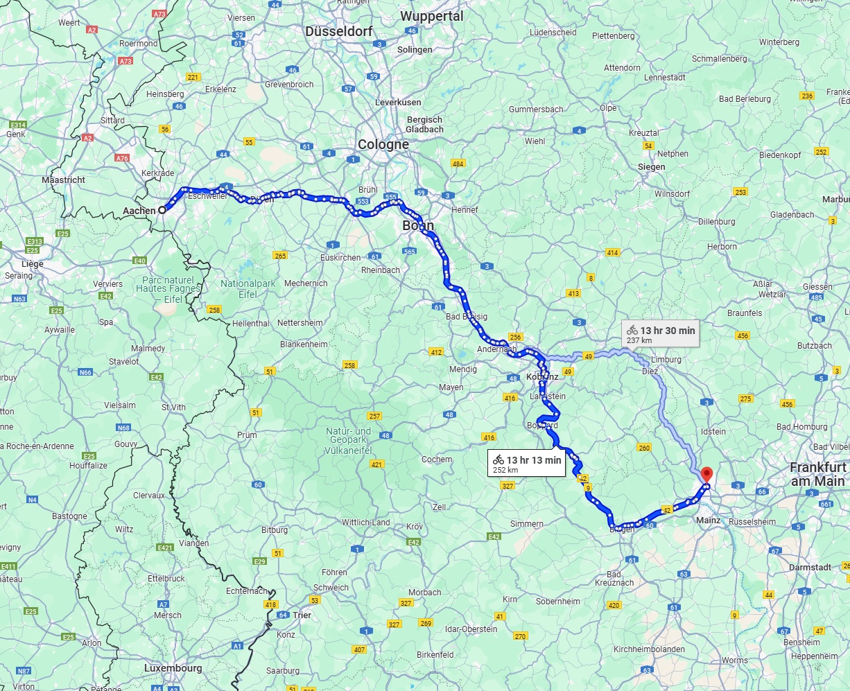 Anreise von Aachen Zu Wiesbaden Über 