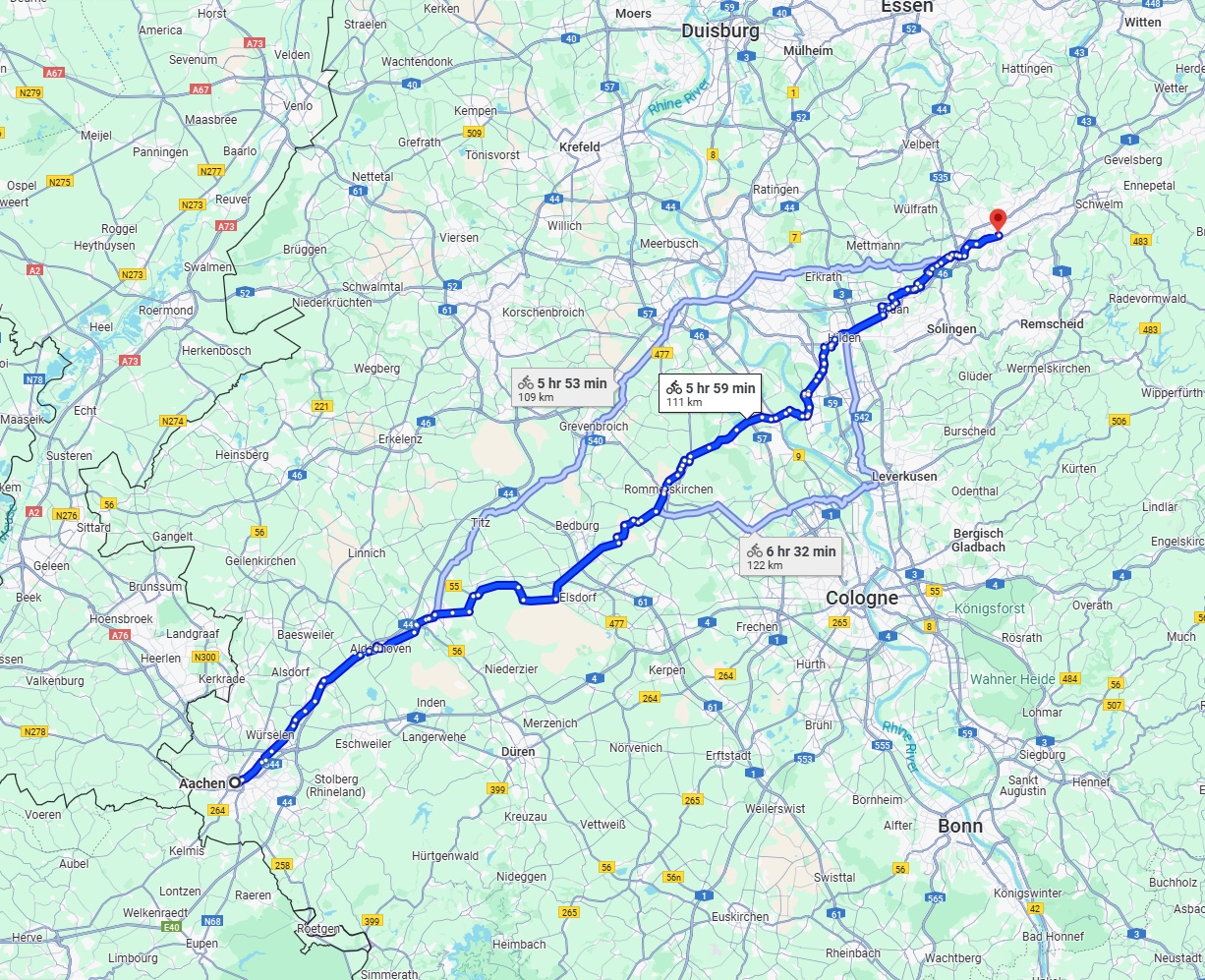 Anreise von Aachen Zu Wuppertal Über 
