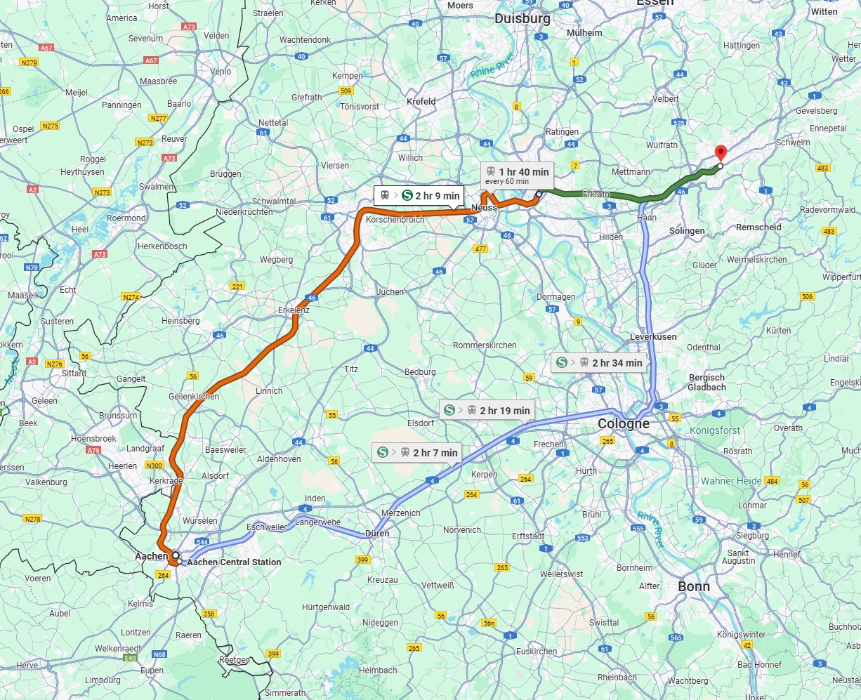 Anreise von Aachen Zu Wuppertal Über 