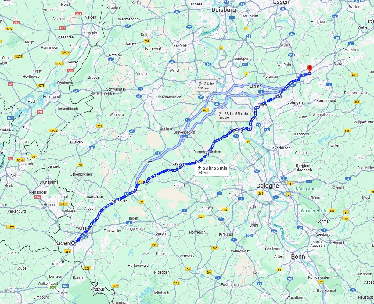 Anreise von Aachen Zu Wuppertal Über 