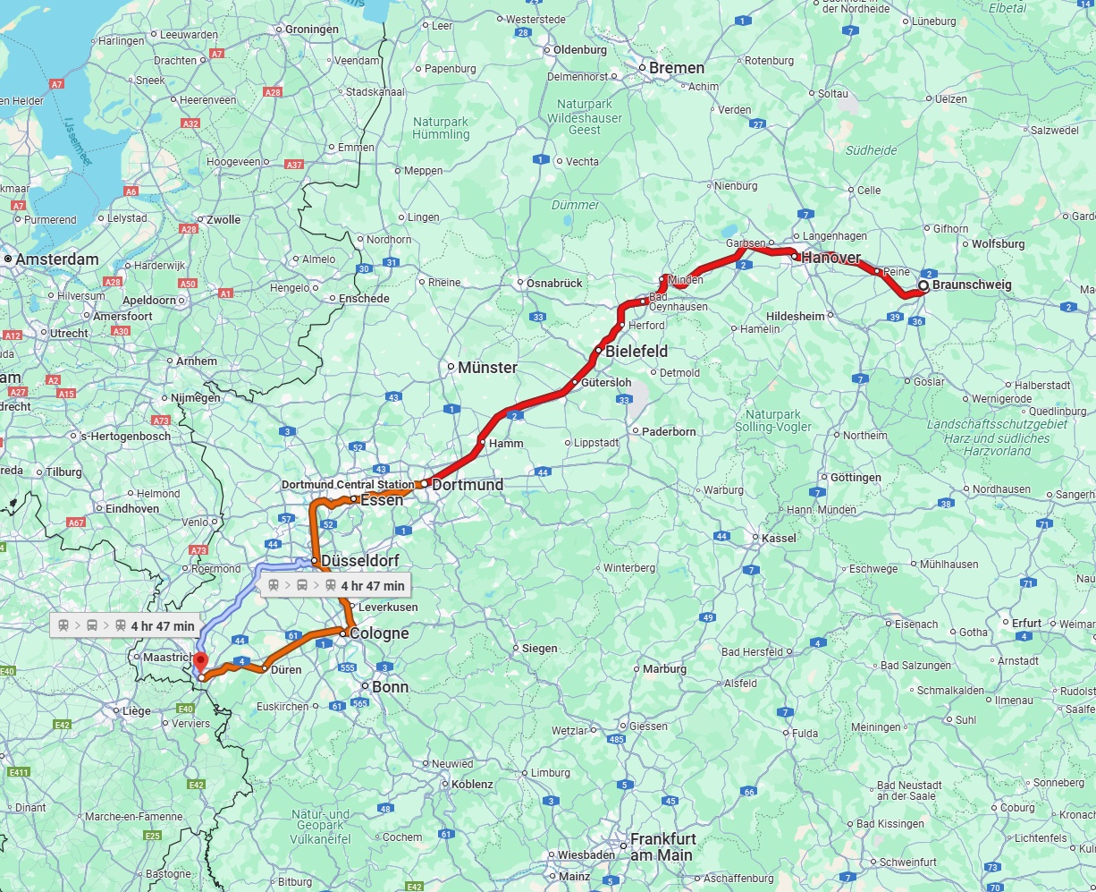 Anreise von Braunschweig Zu Aachen Über 